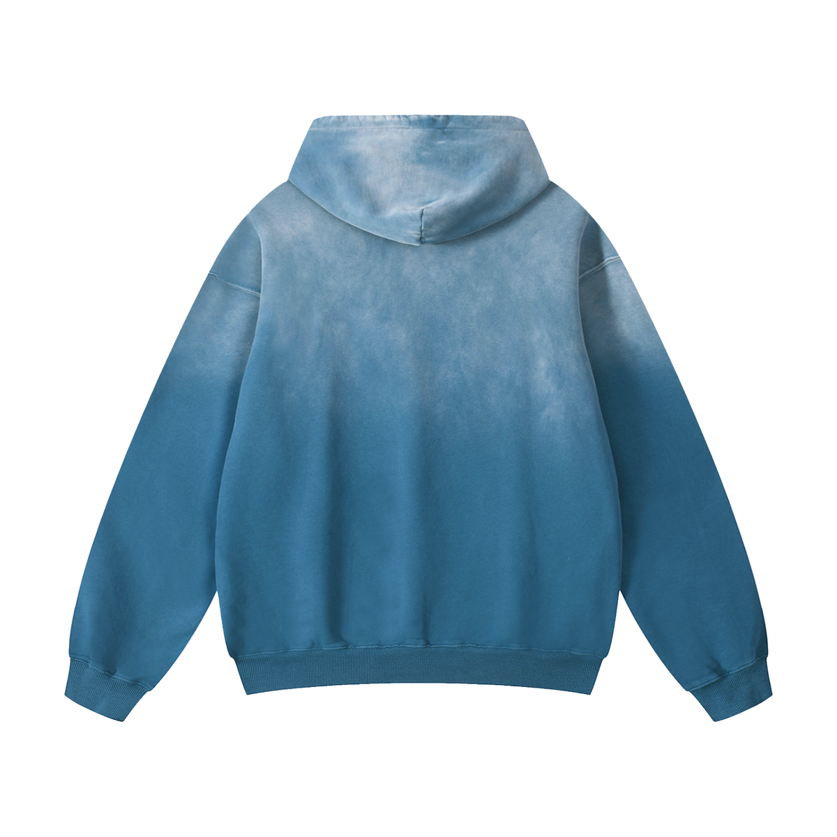 Heavyweight Sunfade Oversized Hoodie, Big Logo, Blue