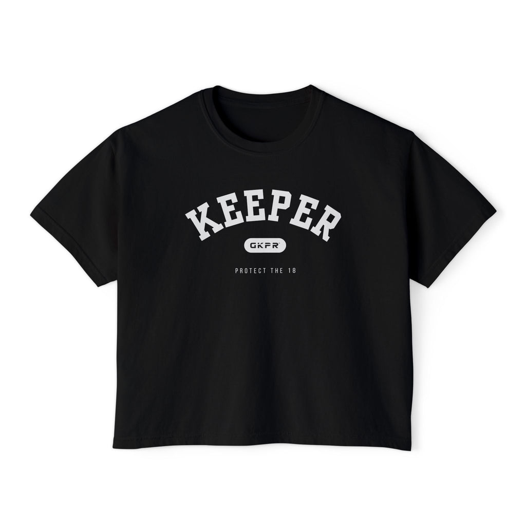 GKPR Keeper Varsity Boxy Cropped Tee, Black