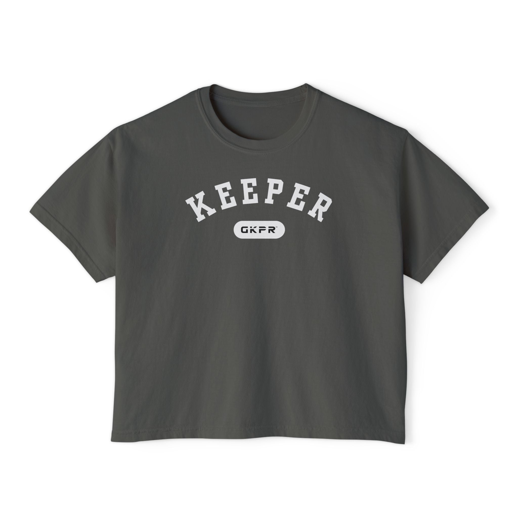 GKPR Keeper Varsity Boxy Cropped Tee, Pepper