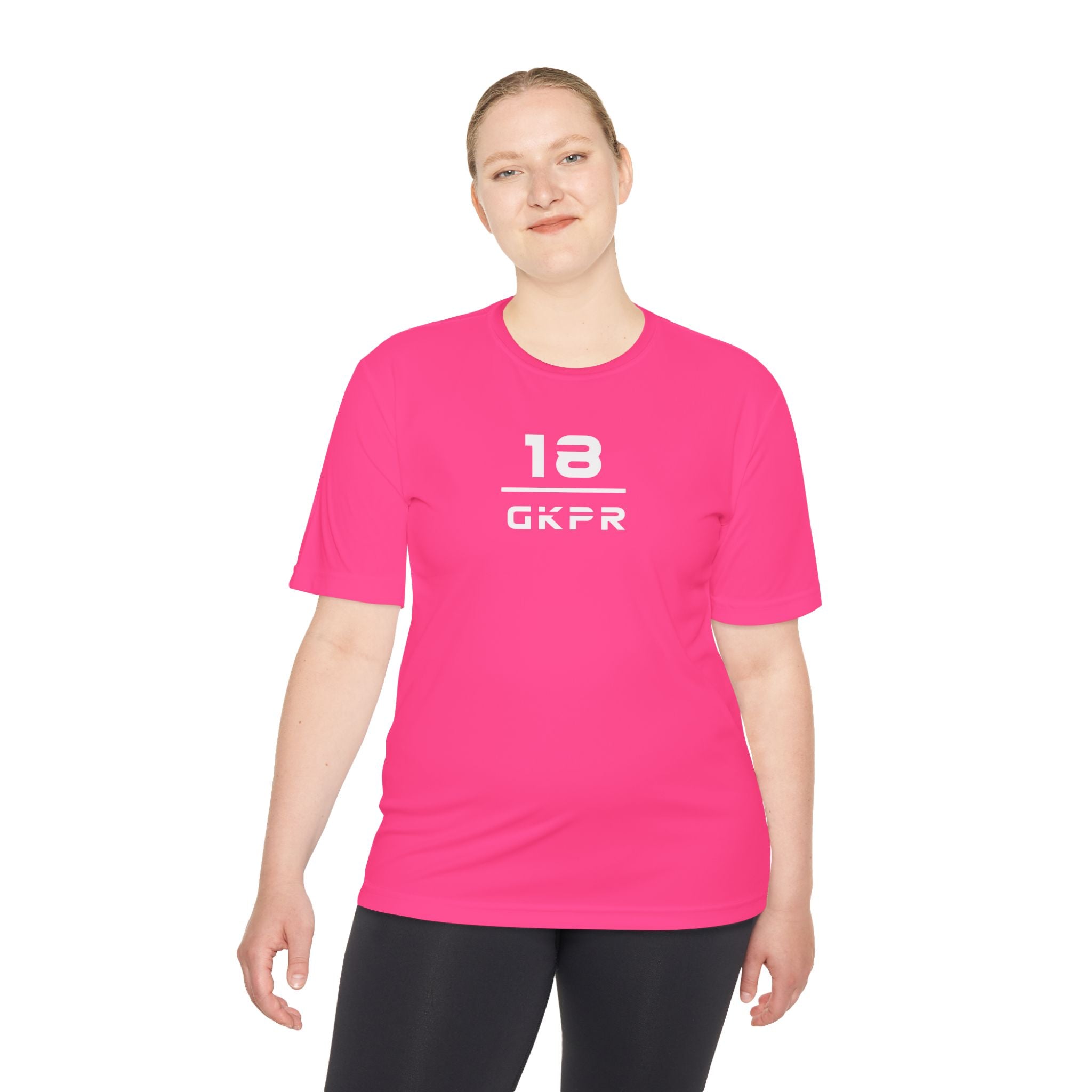 GKPR 18 Stacked Performance Tee, Neon Pink