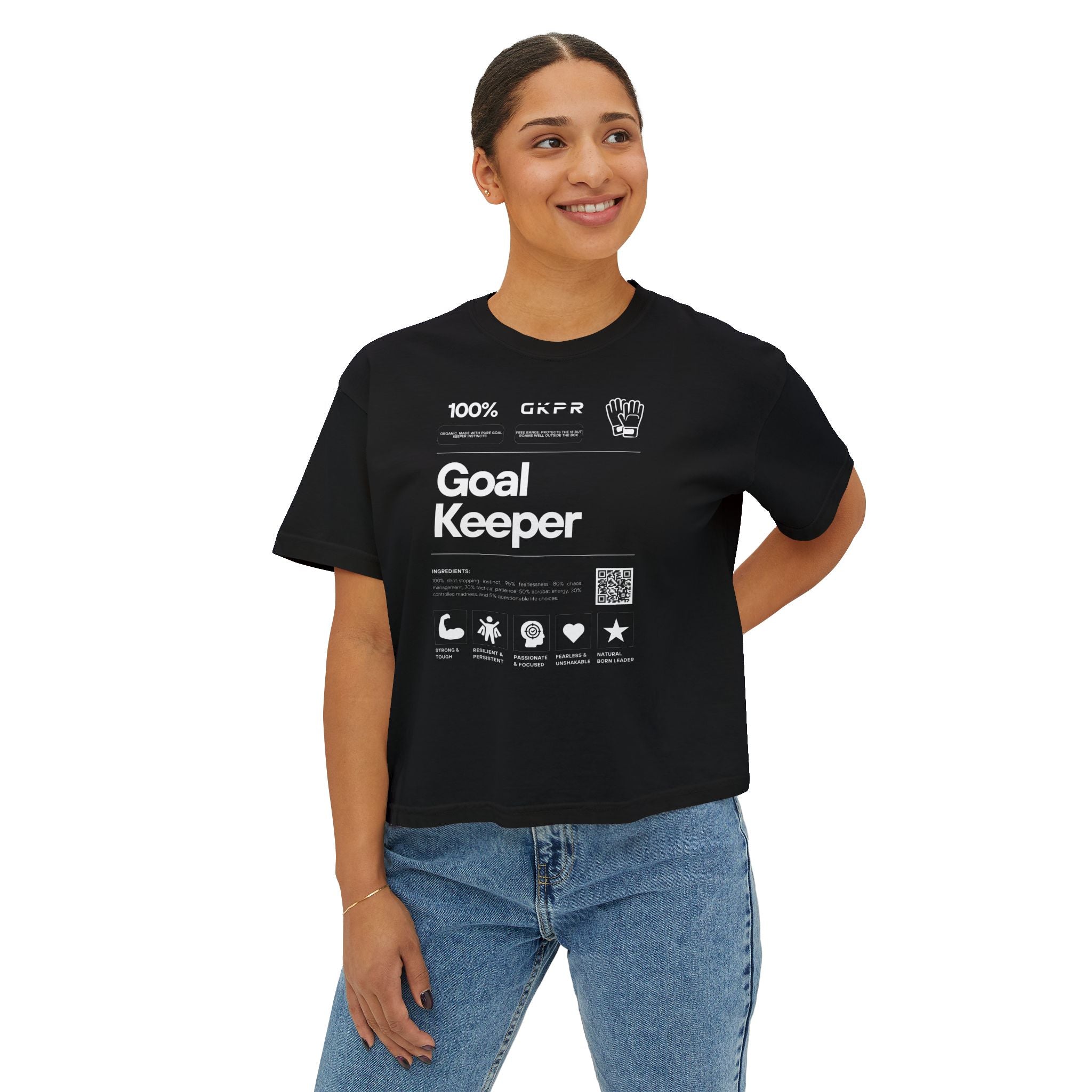 100% Goalkeeper Boxy Cropped Tee