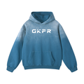 Heavyweight Sunfade Oversized Hoodie, Big Logo, Blue